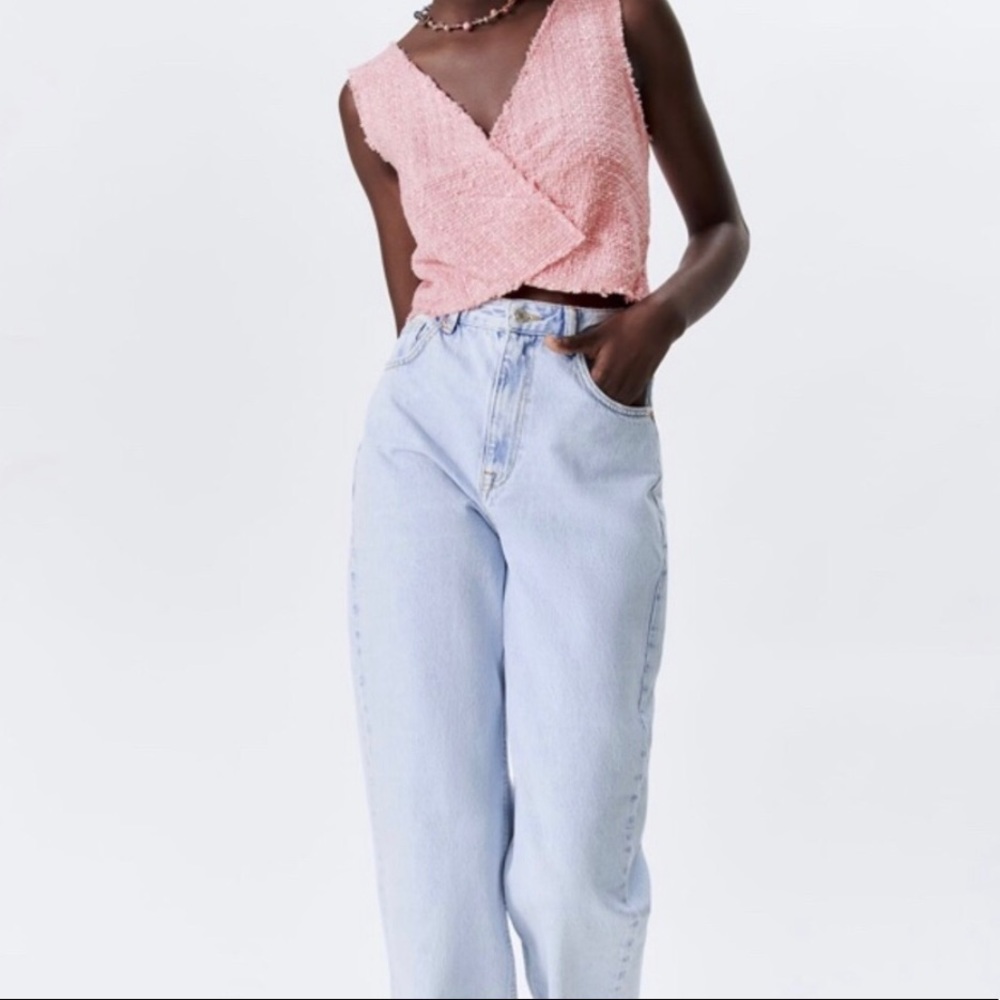 Pink zara crop top